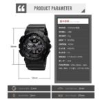 SKMEI  1688 Fashion Black Man Digital Watch Activity Rubber Strap Double Display STOPWATCH Long Battery Life Sports Reloj Watch - Image 4