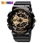 SKMEI  1688 Fashion Black Man Digital Watch Activity Rubber Strap Double Display STOPWATCH Long Battery Life Sports Reloj Watch